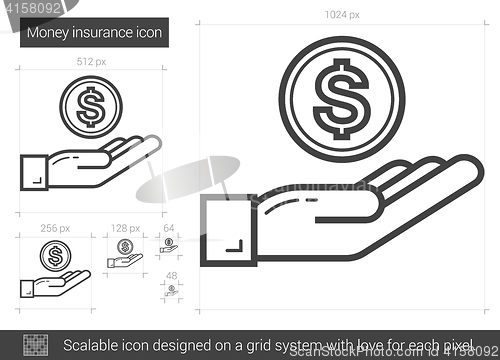 Image of Money insurance line icon.