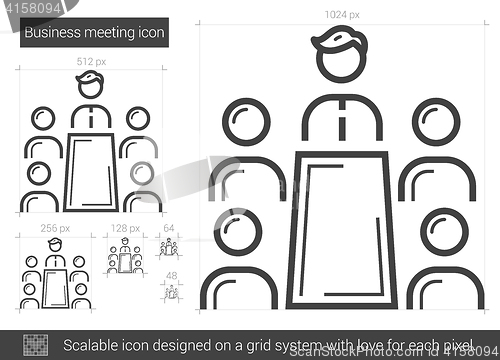 Image of Business meeting line icon.