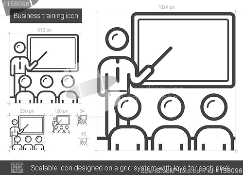 Image of Business training line icon.