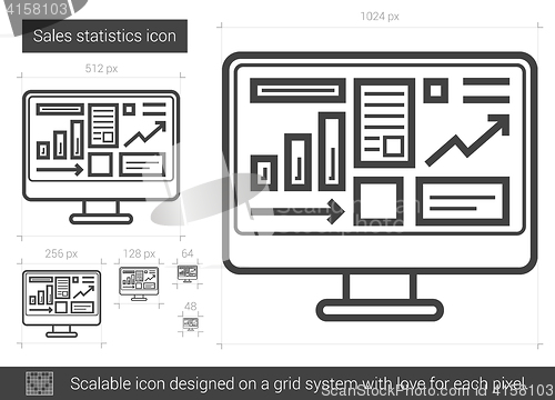 Image of Sales statistics line icon.