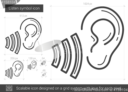 Image of Listen symbol line icon.