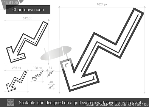 Image of Chart down line icon.