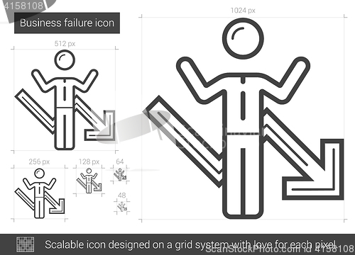 Image of Business failure line icon.