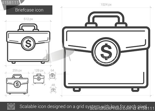 Image of Briefcase line icon.