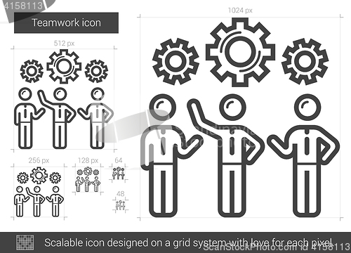 Image of Teamwork line icon.