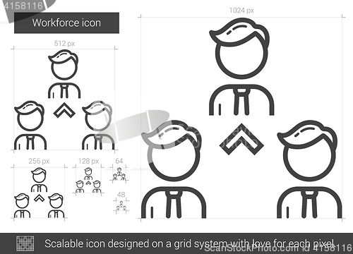 Image of Workforce line icon.