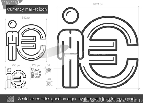 Image of Currency market line icon.