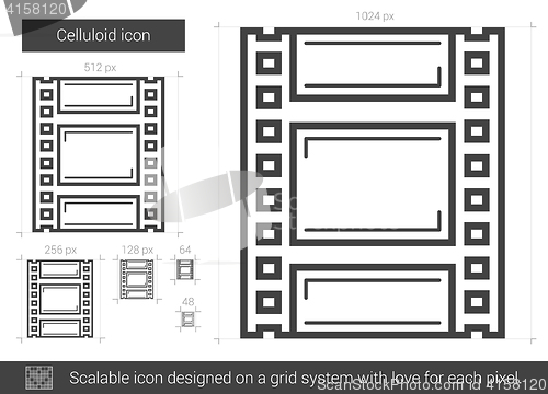 Image of Celluloid line icon.