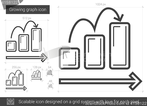 Image of Growing graph line icon.