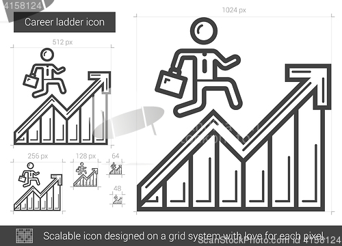 Image of Career ladder line icon.