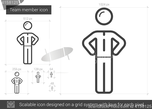 Image of Team member line icon.