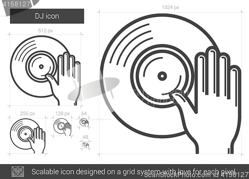 Image of DJ line icon.