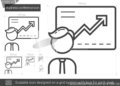 Image of Business conference line icon.