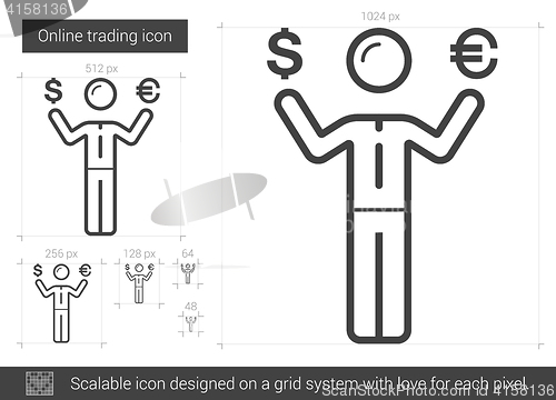 Image of Online trading line icon.