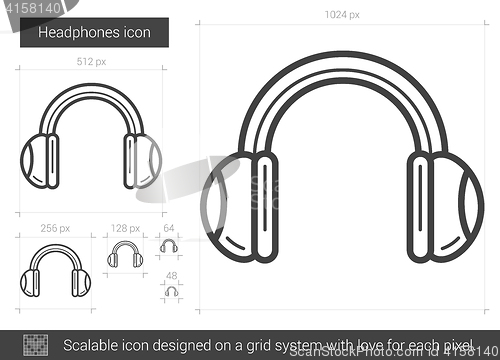 Image of Headphones line icon.