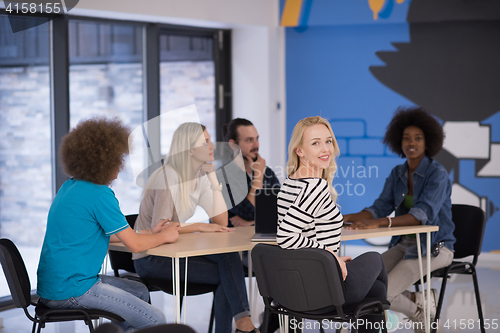 Image of Multiethnic startup business team on meeting