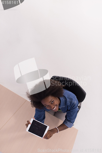 Image of top view of informal african american Businesswoman