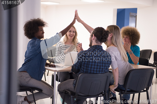 Image of Multiethnic startup business team on meeting