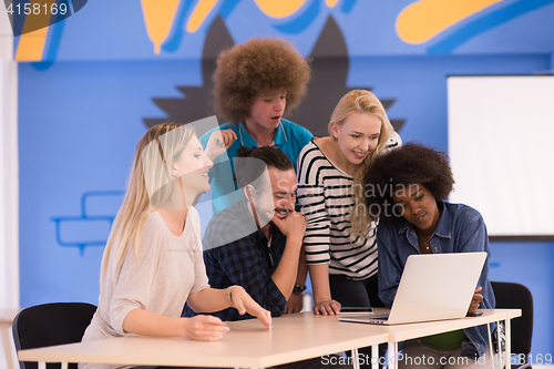 Image of Multiethnic startup business team on meeting