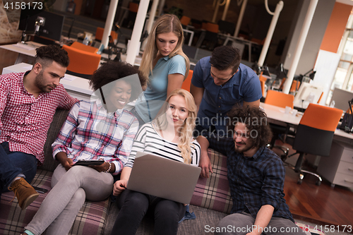 Image of Multiethnic startup business team on meeting