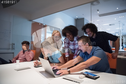 Image of Multiethnic startup business team on meeting