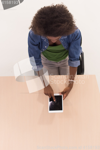 Image of top view of informal african american Businesswoman