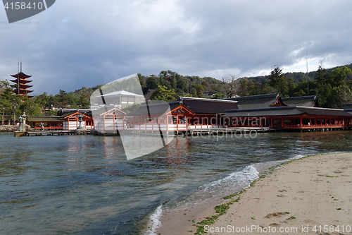 Image of Floating Torii gate in Miyajima, Japan.