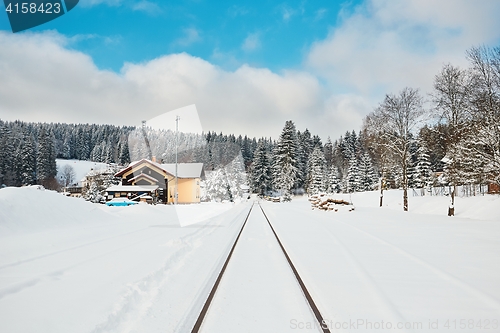 Image of Old railway station in winter