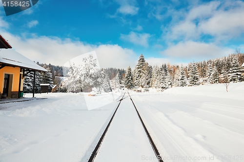 Image of Old railway station in winter