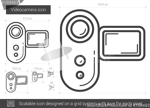 Image of Videocamera line icon.