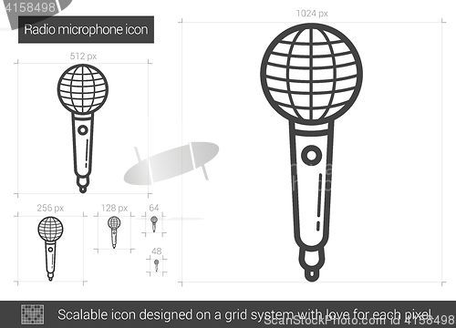 Image of Radio microphone line icon.