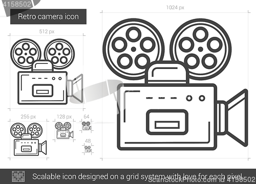 Image of Retro camera line icon.