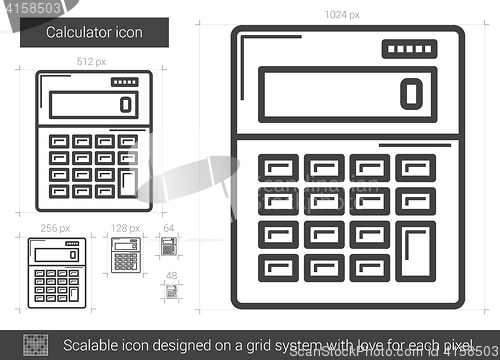 Image of Calculator line icon.