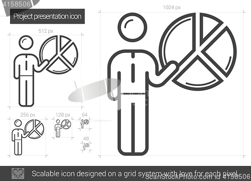 Image of Project presentation line icon.