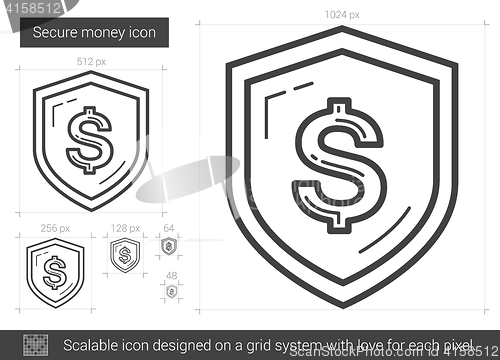 Image of Secure money line icon.