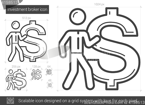 Image of Investment broker line icon.