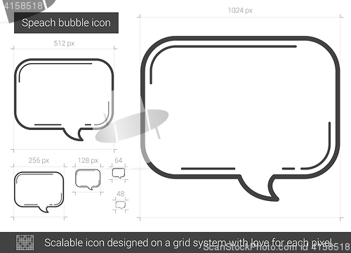 Image of Speach bubble line icon.