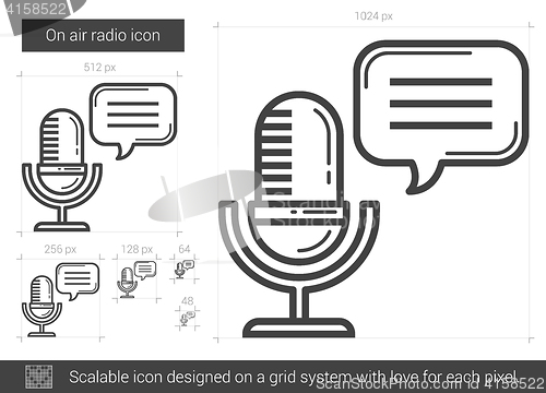 Image of On air radio line icon.