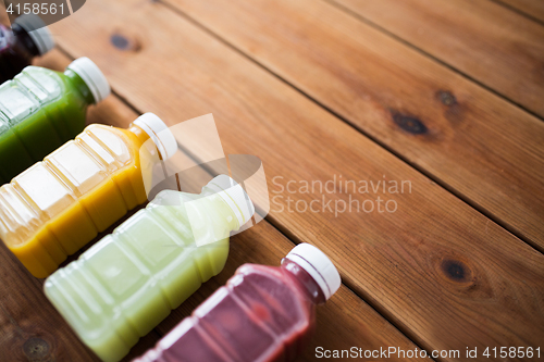 Image of bottles with different fruit or vegetable juices