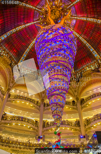 Image of Christmas Decoration in Galeries Lafayette, Paris