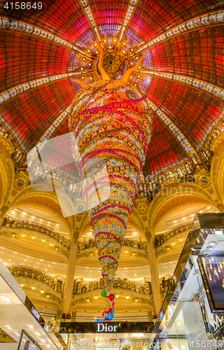 Image of Christmas Decoration in Galeries Lafayette, Paris