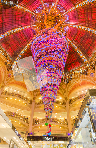 Image of Christmas Decoration in Galeries Lafayette, Paris