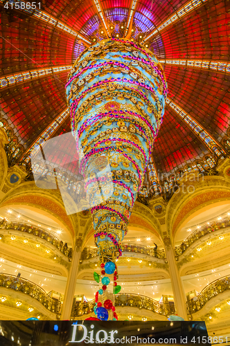 Image of Christmas Decoration in Galeries Lafayette, Paris