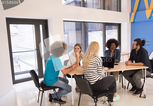 Image of Multiethnic startup business team on meeting