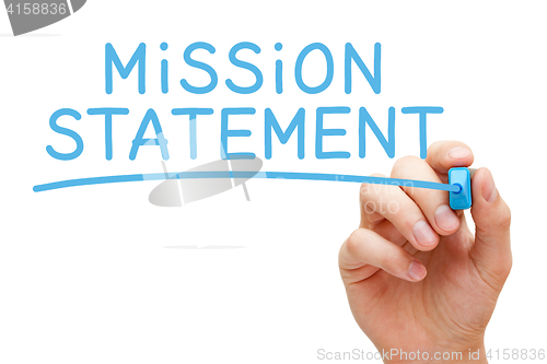 Image of Mission Statement Handwritten With Blue Marker