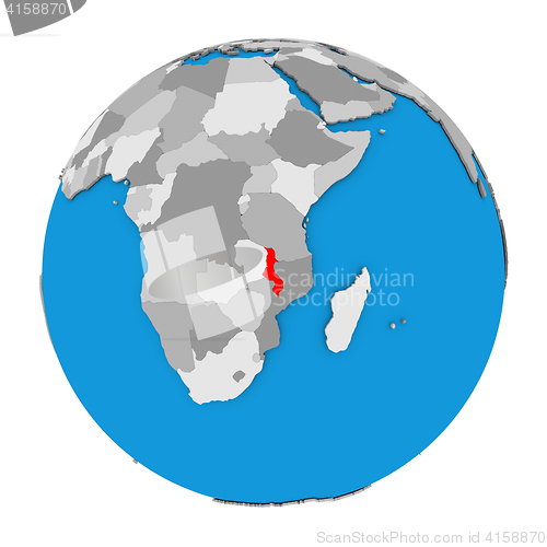 Image of Malawi on globe