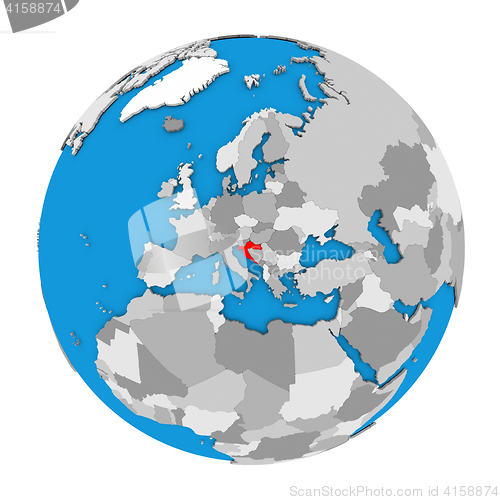 Image of Croatia on globe