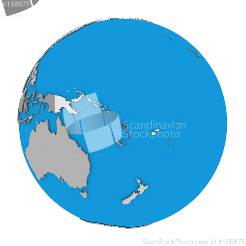 Image of Vanuatu on globe