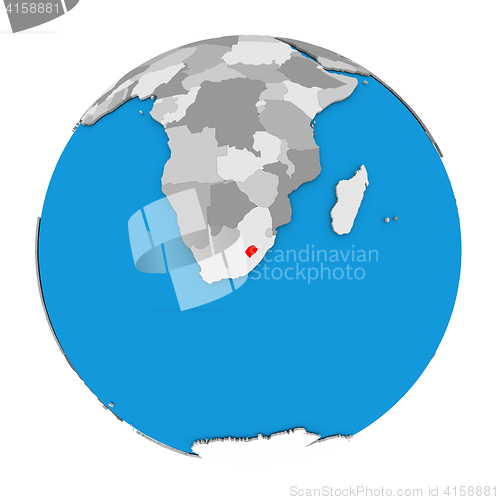 Image of Lesotho on globe