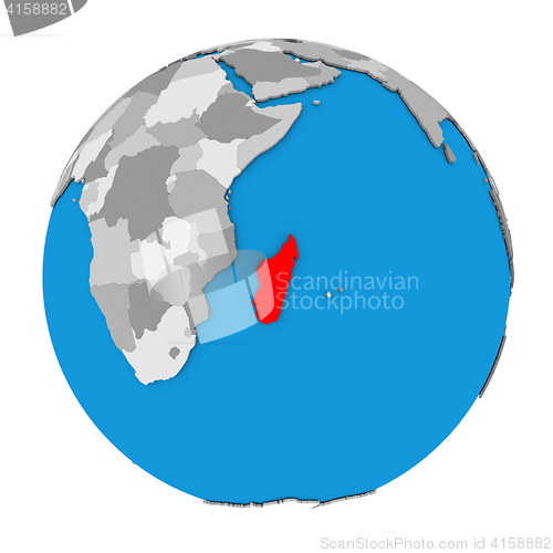 Image of Madagascar on globe